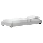 Houten bed Laag kunstleer met bedbodem 90x200 cm wit, Huis en Inrichting, Verzenden, Nieuw