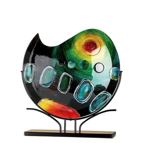Glasart ronde siervaas op standaard Sunrise, Huis en Inrichting, Woonaccessoires | Wanddecoraties, Nieuw, Verzenden
