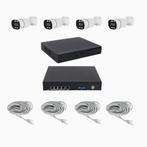 Budget 4x bullet PoE beveiligingscamera set 8MP 2 weg audio, Verzenden, Nieuw