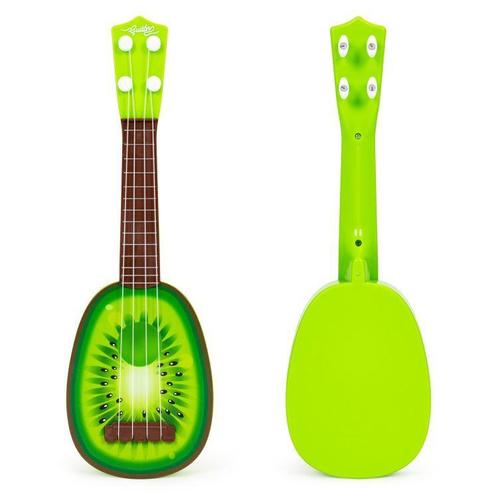 Ecotoys mini kunststof kinder ukelele / gitaar kiwi met 4, Kinderen en Baby's, Speelgoed | Overig, Ophalen of Verzenden