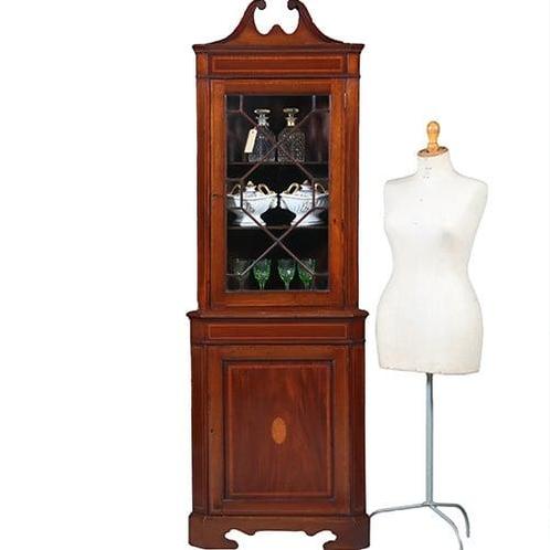 Smalle Regency hoekkast met afneembaar kroontje ca 1815 maho, Antiek en Kunst, Antiek | Meubels | Tafels, Ophalen of Verzenden