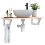 vidaXL Badkamer wandschap staal en massief eikenhout, Verzenden, Nieuw
