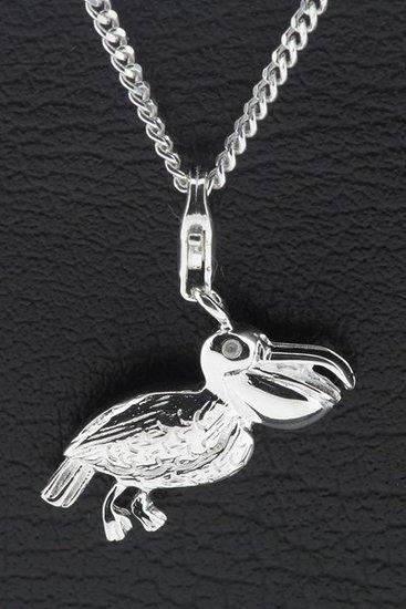 Zilveren Pelikaan hanger en/of bedel, Sieraden, Tassen en Uiterlijk, Bedels, Verzenden