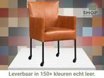 Leren eetkamerstoel Desire - Vintage Cognac (cognac) -, Huis en Inrichting, Stoelen, Nieuw, Leer, Ophalen of Verzenden, Eén