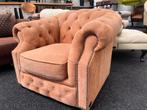 Chesterfield Maarssen !! Camel Suede Chesterfield  Fauteuil, Ophalen, Zo goed als nieuw, Leer, CHESTERFIELD