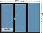 Voorraad dubbele deur met zijlicht, aluminium, zwart, Nieuw, 215 cm of meer, Ophalen of Verzenden, 120 cm of meer