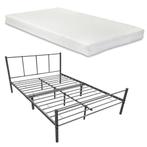 Metalen bedframe Hercules met matras 120x200 cm donkergrijs, Huis en Inrichting, Verzenden, Nieuw
