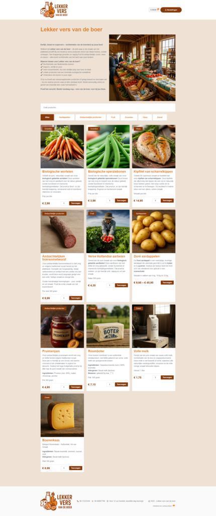 Webwinkel voor de verkoop van producten van de boerderij, Zakelijke goederen, Exploitaties en Overnames