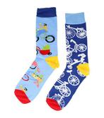 Sokken Katoen - Fietsen Print - Blauw - Maat 38-45, Kleding | Dames, Sokken en Kousen, Nieuw