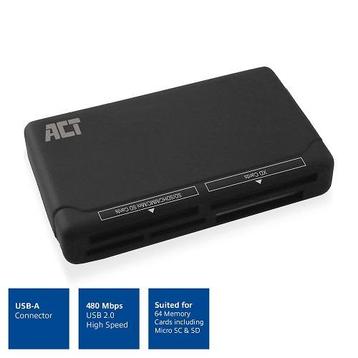 ACT | Kaartlezer | Extern | 64-in-1 | USB2.0