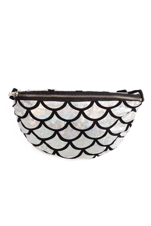 Schubben Heuptas Zilver Fanny Pack Twee Vakken Zwarte Band T, Sieraden, Tassen en Uiterlijk, Tassen | Damestassen, Overige typen