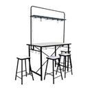 Bar tafel met mdf blad, 4 barkrukken en verlichting, YZ 1, Huis en Inrichting, Nieuw