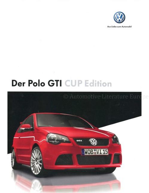 2006 VOLKSWAGEN POLO GTI CUP EDITION BROCHURE DUITS, Boeken, Auto's | Folders en Tijdschriften, Volkswagen