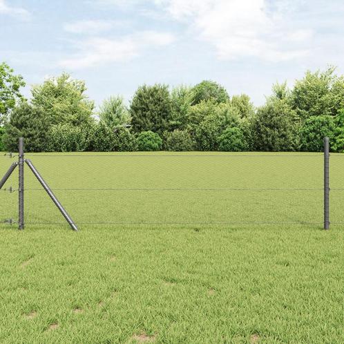 vidaXL Hexagon Hek Grijs 0,5x10 m Staal, Tuin en Terras, Schuttingen, Nieuw, Verzenden