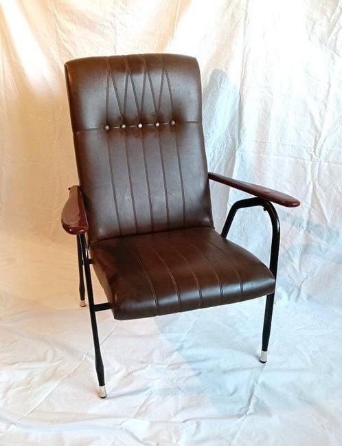 Fauteuil - Staal, skai, Antiek en Kunst, Antiek | Wandborden en Tegels