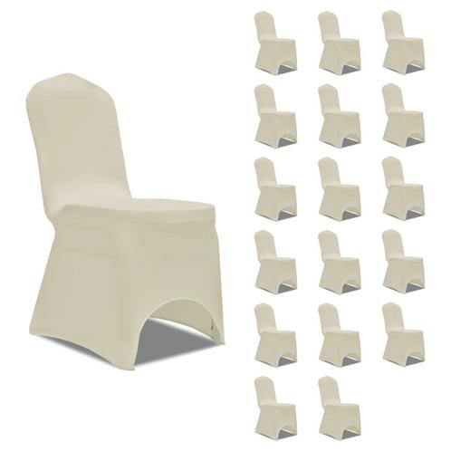 vidaXL Stoelhoezen  stretch 18 st crème, Tuin en Terras, Tuinmeubel-accessoires, Nieuw, Verzenden