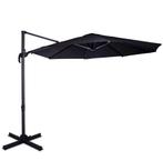Zweefparasol Bardolino Ø300cm – Premium parasol | Zwart, Tuin en Terras, Parasols, Verzenden, Nieuw