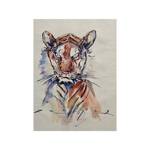 Carlos Becquer (1889-1968) - Retrato de Tigre, Antiek en Kunst, Kunst | Schilderijen | Klassiek