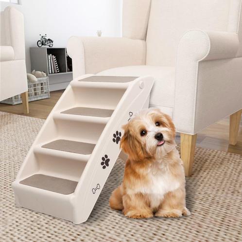 vidaXL Hondentrap inklapbaar 62x40x49,5 cm crème, Dieren en Toebehoren, Overige Dieren-accessoires, Nieuw, Verzenden