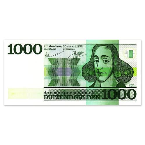 1000 Gulden Spinoza 1972 UNC-, Postzegels en Munten, Bankbiljetten | Nederland, Verzenden
