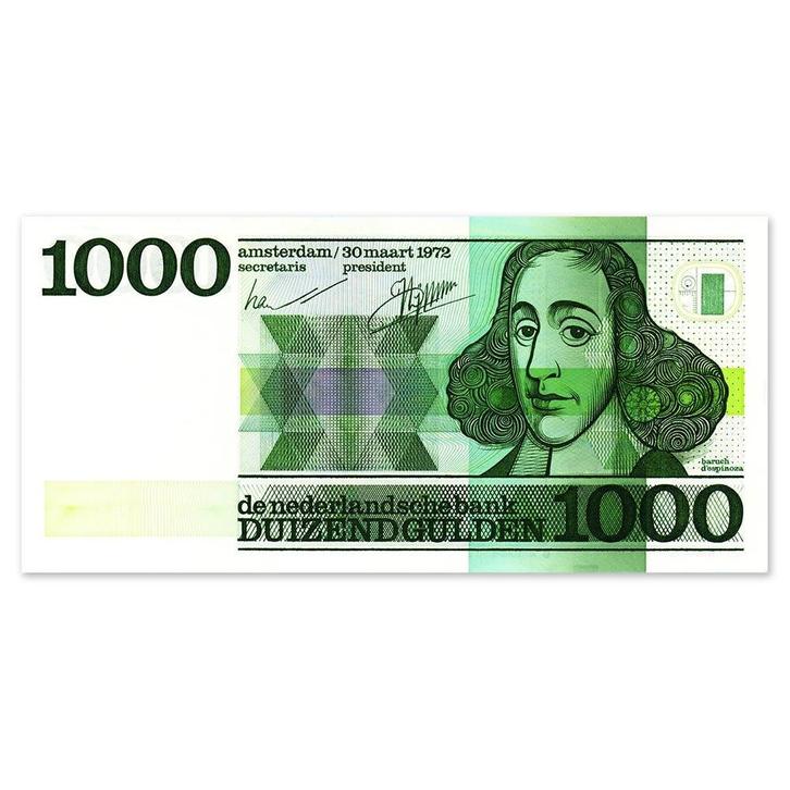 1000 Gulden Spinoza 1972 UNC-, Postzegels en Munten, Bankbiljetten | Nederland, Verzenden