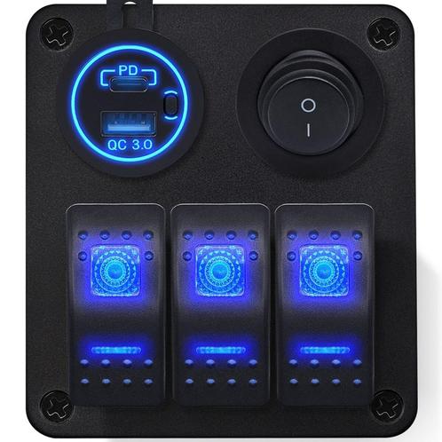 ProRide Schakelpaneel 12V voor Auto/Boot - USB/USB C Lader 2, Doe-het-zelf en Verbouw, Elektra en Kabels, Nieuw, Verzenden