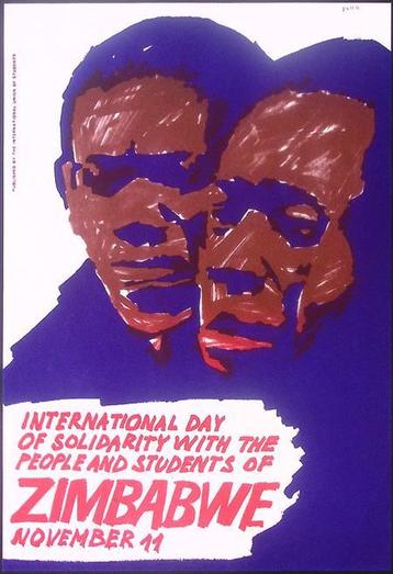 Solidariteit met studenten van Zimbabwe op poster (Posters) beschikbaar voor biedingen