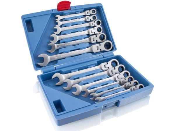 Veiling - Ratelsleutelset - 12-delig - 6/19 mm - Incl. koffe, Doe-het-zelf en Verbouw, Gereedschap | Handgereedschap