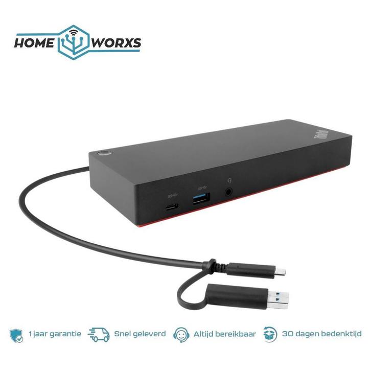 Lenovo ThinkPad Dockingstation USB-C/A 40AF0135EU Refurbishe, Computers en Software, Dockingstations, Harde schijf, Laptop, Refurbished