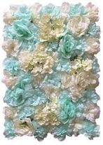 Flowerwall 40x60 cm zeegroen lichtblauw aqua rozen en, Hobby en Vrije tijd, Ophalen of Verzenden, Nieuw