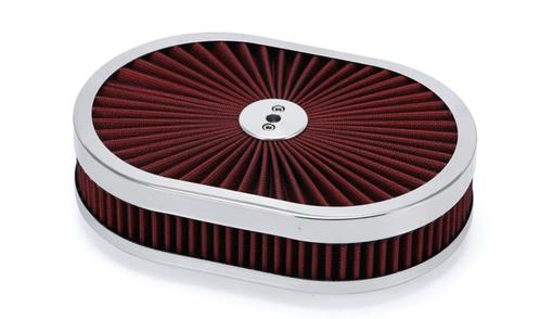 12 inch oval luchtfilter Rood/chroom, Auto-onderdelen, Filters, Nieuw, Ophalen of Verzenden
