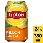 Frisdrank lipton ice tea peach blik 330ml | Omdoos a 24 blik, Ophalen of Verzenden