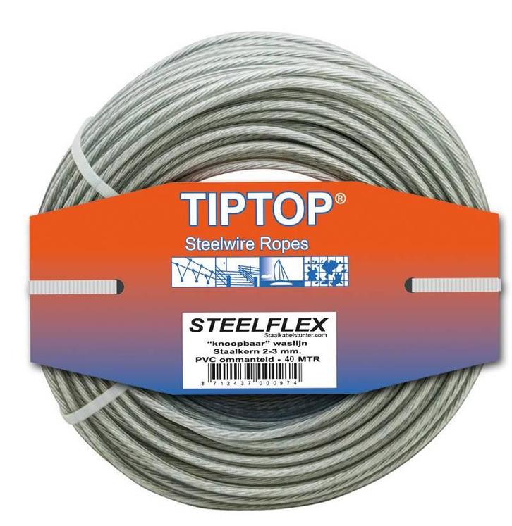 Staaldraad - Waslijn Drooglijn 40 meters, Doe-het-zelf en Verbouw, IJzerwaren en Bevestigingsmiddelen, Verzenden