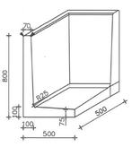Betonnen L-hoekelement 50x50x80 zwart, Ophalen of Verzenden, Nieuw, Beton