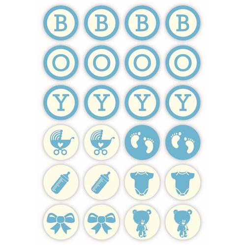Chocoladedecoratie Baby Boy Ø3cm 96st, Hobby en Vrije tijd, Taarten en Cupcakes maken, Nieuw, Verzenden