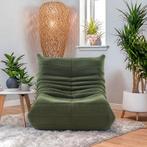 Bean Bag Zitbank – Groene Lounge Relaxstoel Togo Bank Dupe, Verzenden, Nieuw, Groen, Overige typen