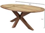 Ellips dining tuintafel 200x110xH76 cm met kruispoot teak, Tuin en Terras, Tuintafels, Ophalen of Verzenden, Nieuw, Teakhout