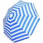 Benson Strandparasol - Parasol - Wit/Blauw Print - Ø 160 cm, Tuin en Terras, Partytenten, Nieuw, Ophalen of Verzenden
