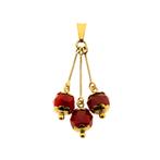 Gouden vintage hanger als tros met carneool (kogel slijpsel), Ophalen of Verzenden, Gebruikt, Goud, Overige merken