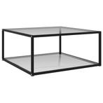vidaXL Salontafel 80x80x35 cm gehard glas transparant, 50 tot 100 cm, Verzenden, Nieuw, 50 tot 100 cm