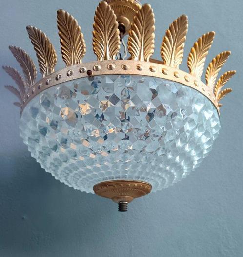Plafondlamp - Messing, pasta, Antiek en Kunst, Antiek | Lampen