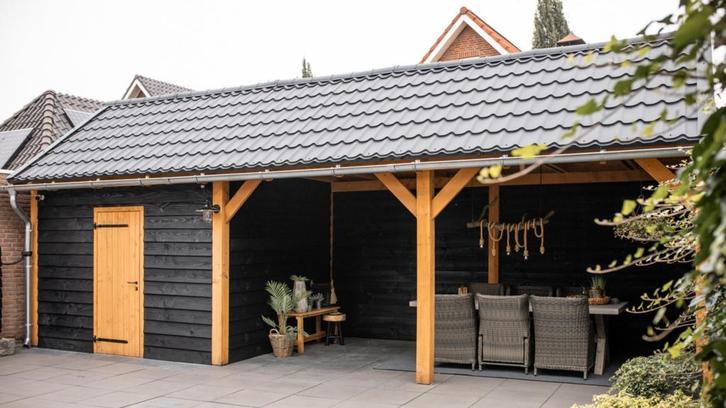 ALL-IN DEAL - Luxe zadeldak met schuur 9x3m voor €8248, Tuin en Terras, Overkappingen, Veranda, Nieuw, Ophalen of Verzenden