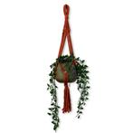 Plantenhanger Funky Rood/Roestbruin - Katoen - Macramé -, Huis en Inrichting, Ophalen of Verzenden, Nieuw