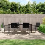 vidaXL 7-delige Tuinset poly rattan en staal, Tuin en Terras, 6 zitplaatsen, Nieuw, Tuinset, Verzenden
