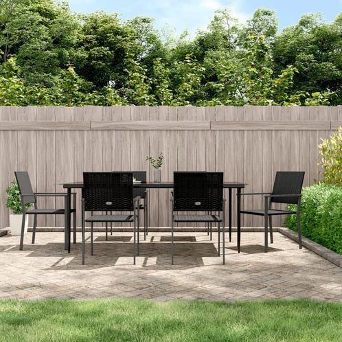 vidaXL 7-delige Tuinset poly rattan en staal, Tuin en Terras, Tuinsets en Loungesets, Tuinset, Nieuw, 6 zitplaatsen, Rotan, Verzenden