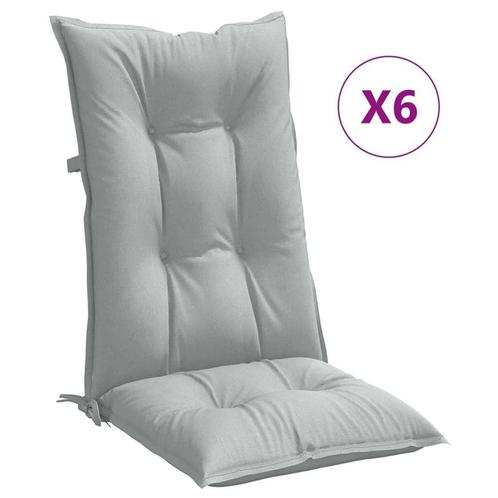 Tuinkussens Hoge Rug Lichtgrijs - 6 st | Retourdeal | Sti..., Huis en Inrichting, Woonaccessoires | Kussens, Rechthoekig, Grijs