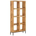 vidaXL Boekenkast 80x25x175 cm massief mangohout, Verzenden, Nieuw, 50 tot 100 cm, 150 tot 200 cm
