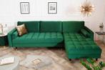 Hoekbank Cozy Velvet II Smaragdgroen 260cm Fluweel (Links +