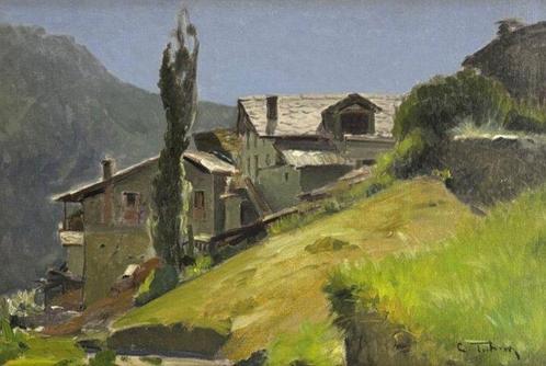 Cesare Tubino (1899-1990) - Paesaggio Montano, Antiek en Kunst, Kunst | Schilderijen | Klassiek