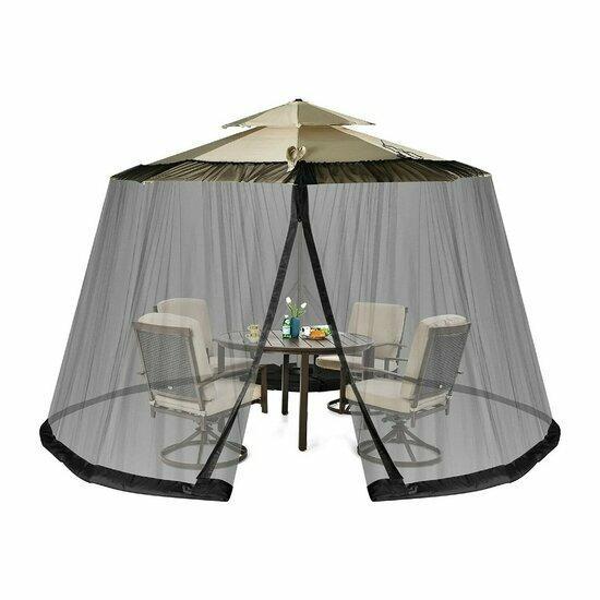 El Jardin - Zwart - insectennet voor Parasol  300 - 350 D..., Tuin en Terras, Overige Tuin en Terras, Verzenden